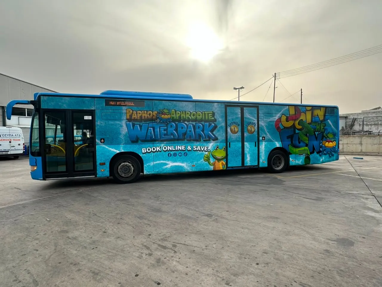 Waterpark shuttle bus by Focus Signs