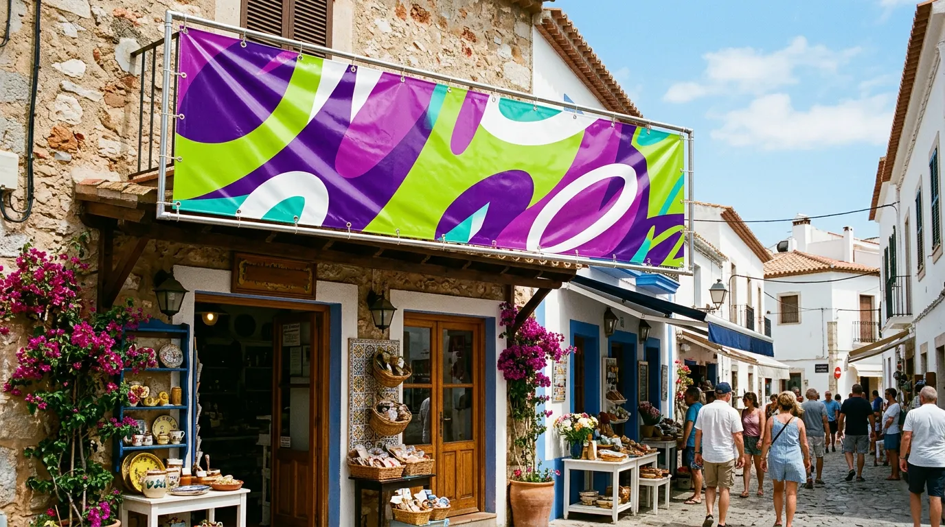 PVC banner on a shopfront